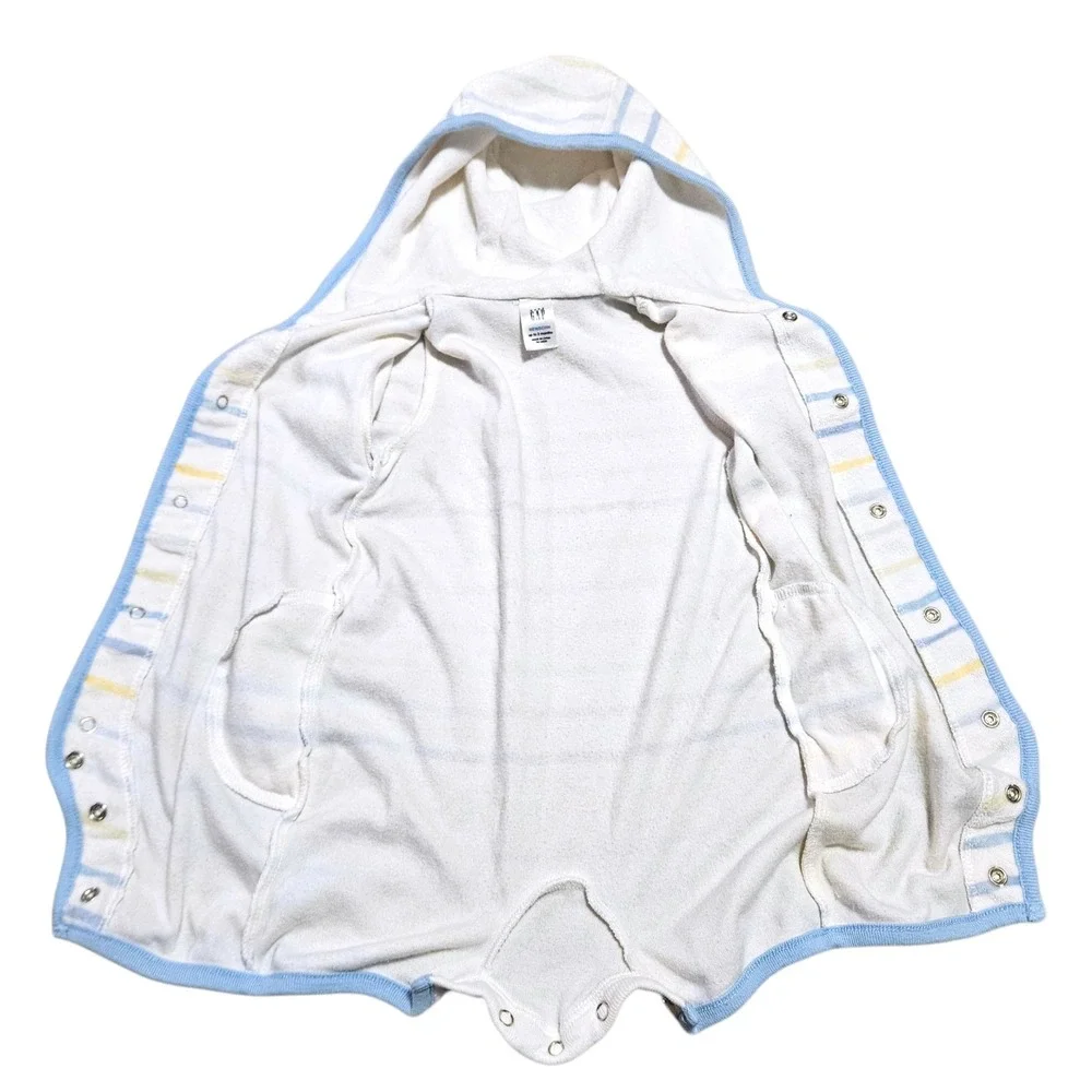 Vintage Baby GAP Hooded Terry Cloth Swim Cover Up Romper 0-3 Months 2005 Pool